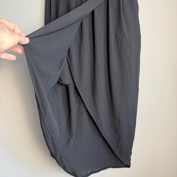 Loft 82 Women's Split‎ Wrap Front Midi Skirt Black Whimsigoth Witchy Festival - Picture 2 of 14